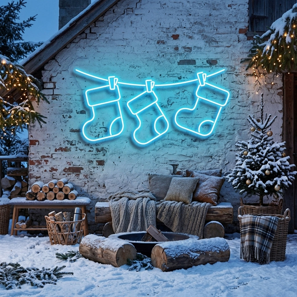 Christmas Socks Neon Sign