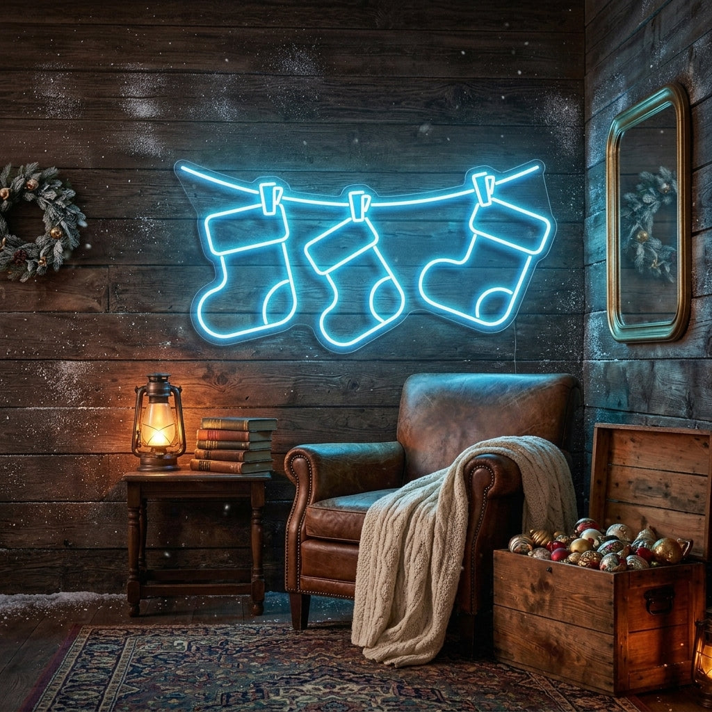 Christmas Socks Neon Sign
