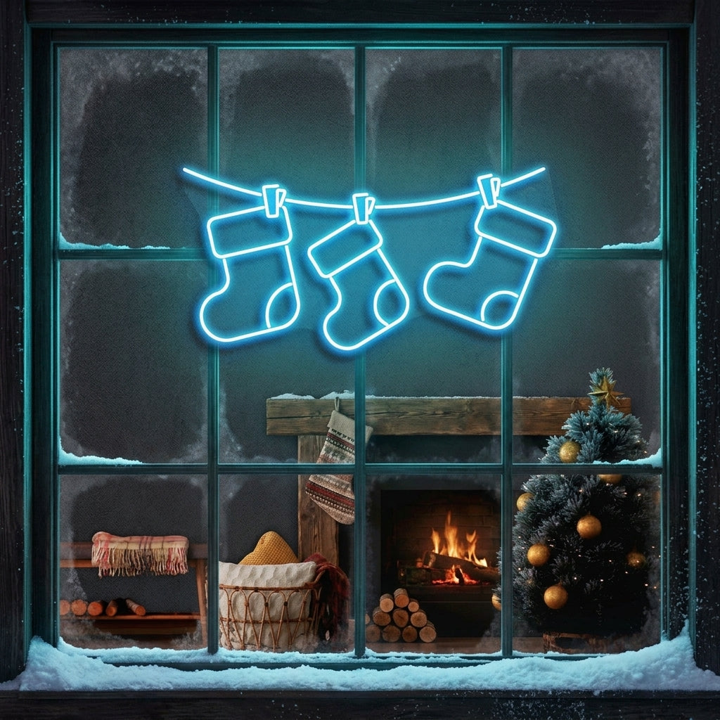 Christmas Socks Neon Sign
