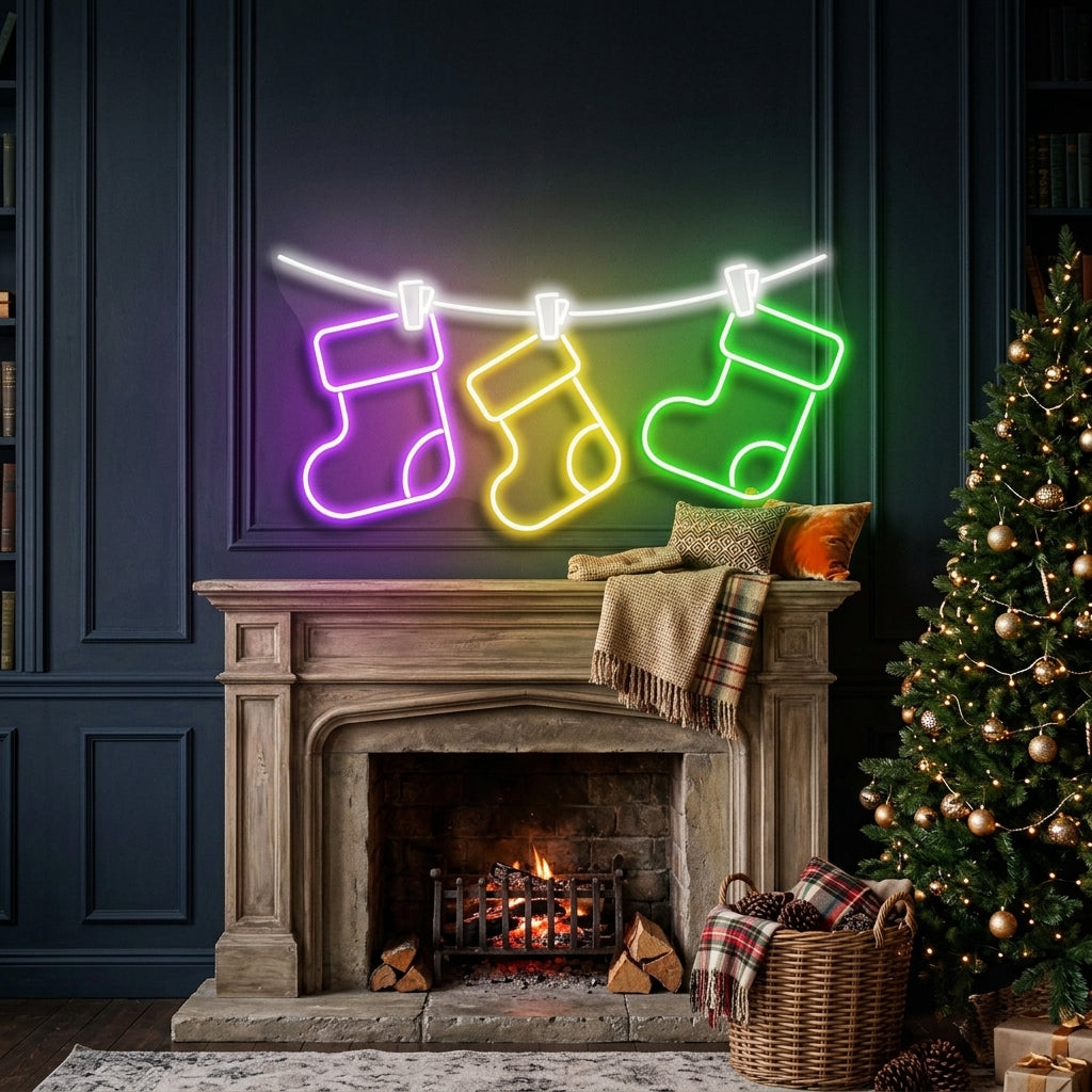 Christmas Socks Neon Sign