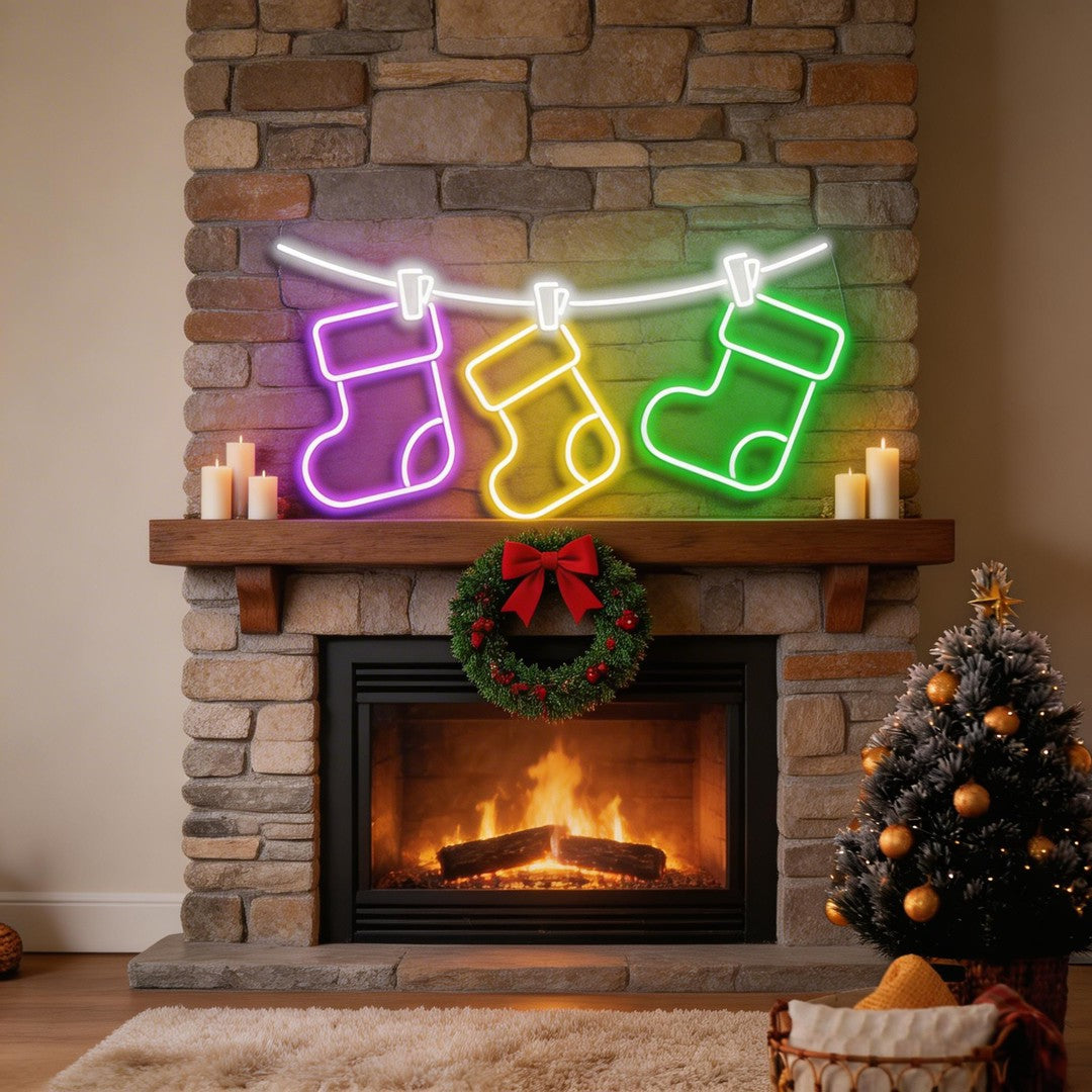 Christmas Socks Neon Sign