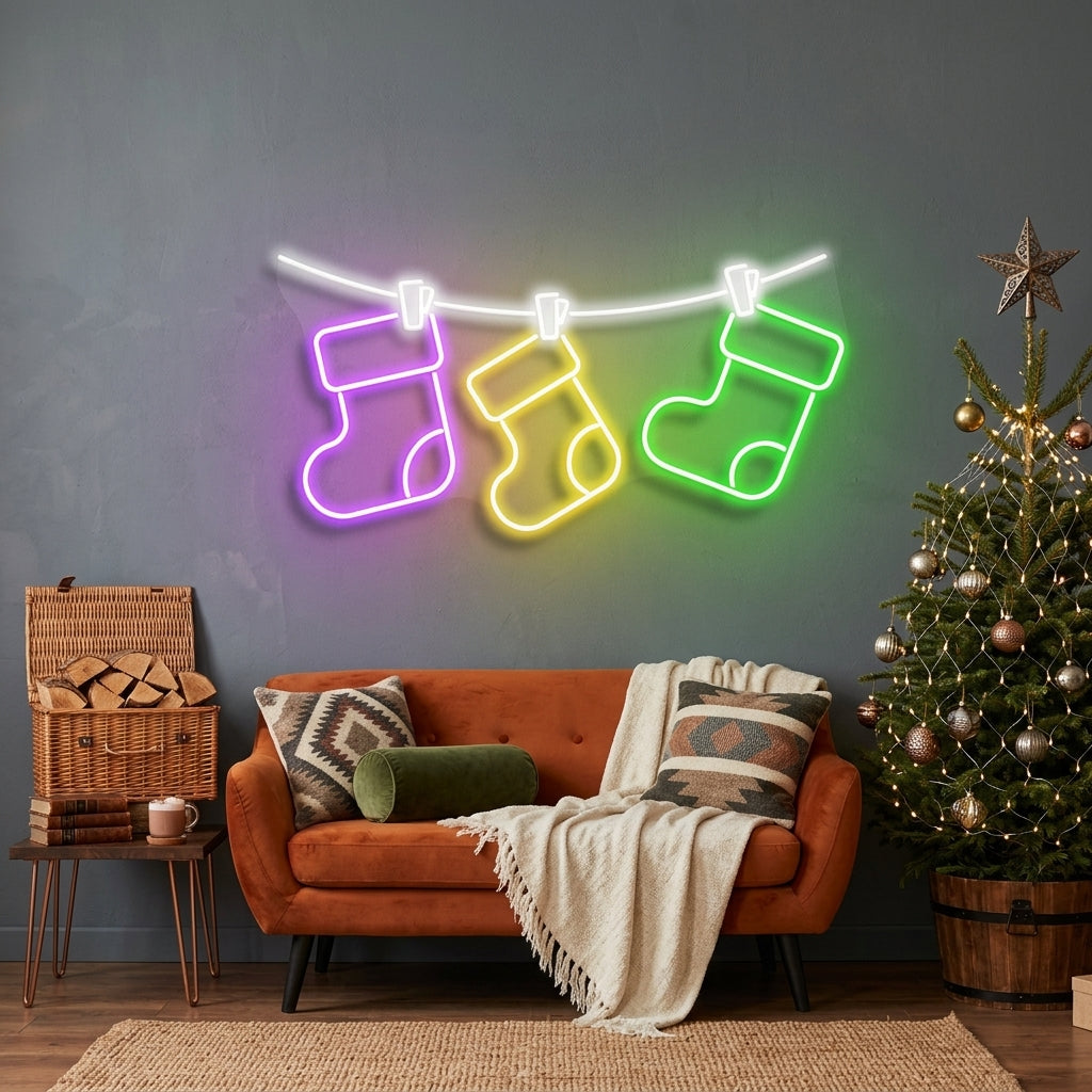 Christmas Socks Neon Sign