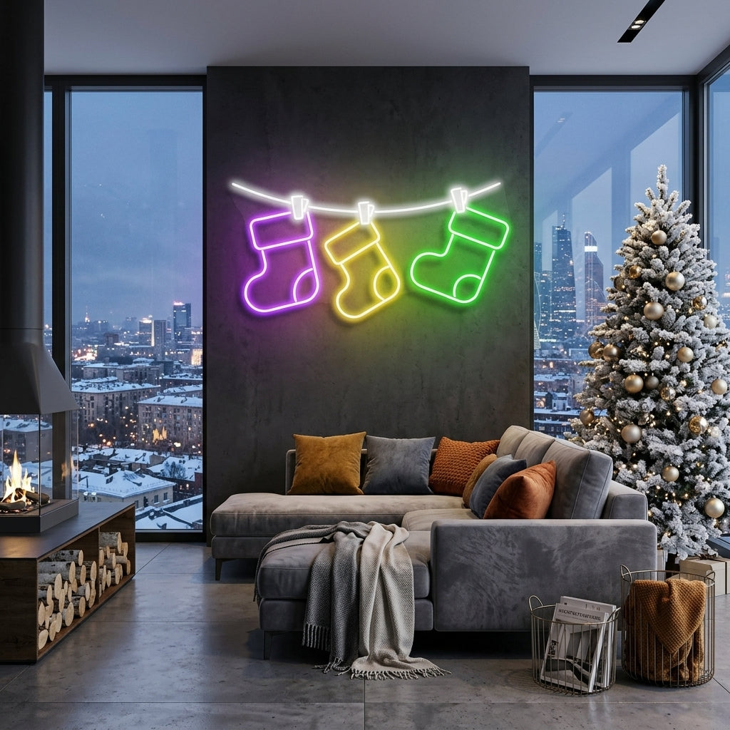 Christmas Socks Neon Sign
