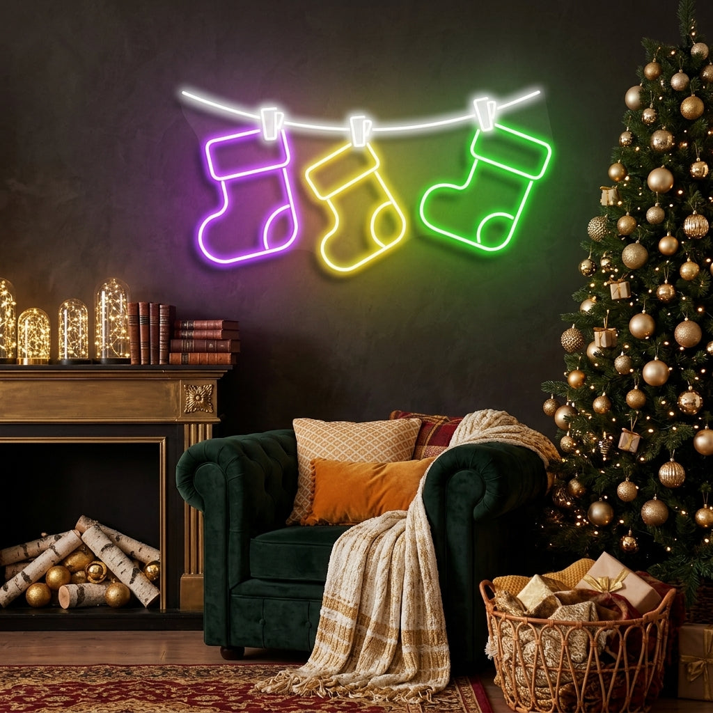 Christmas Socks Neon Sign