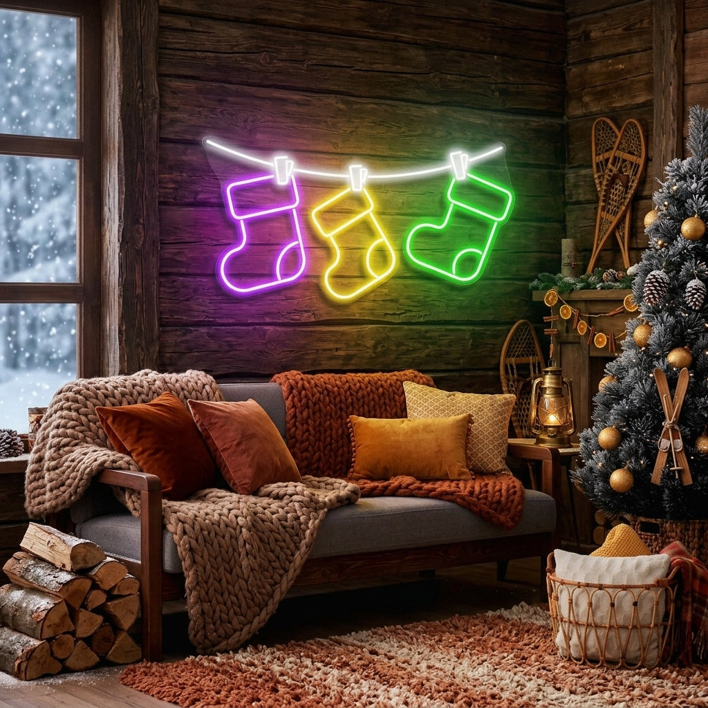 Christmas Socks Neon Sign
