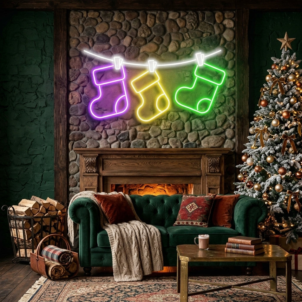 Christmas Socks Neon Sign
