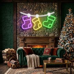 Christmas Socks Neon Sign
