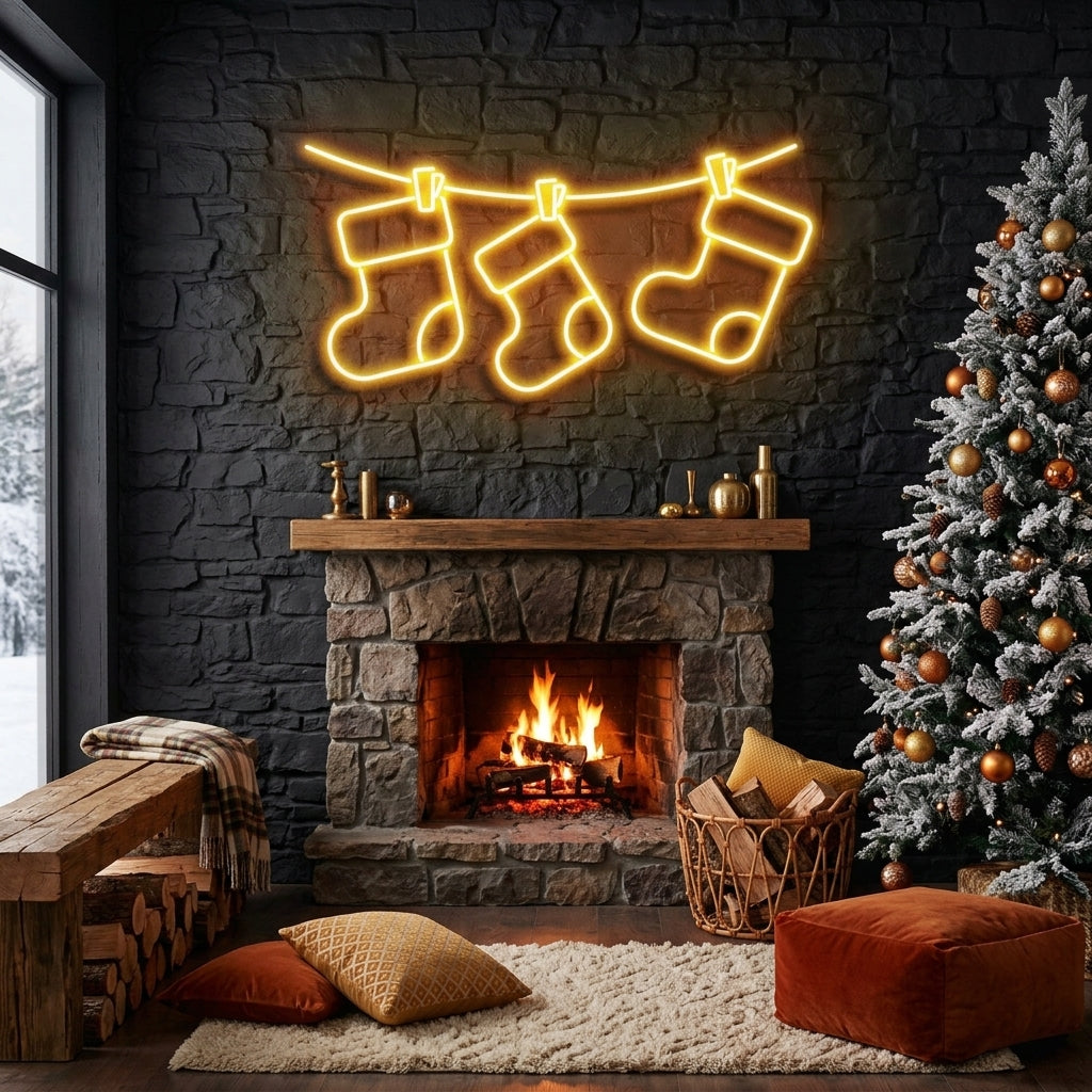 Christmas Socks Neon Sign