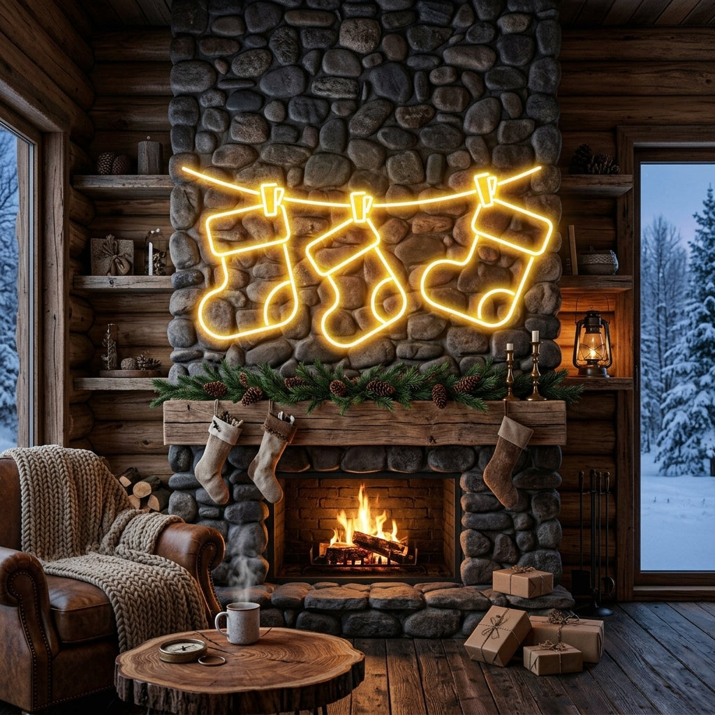 Christmas Socks Neon Sign
