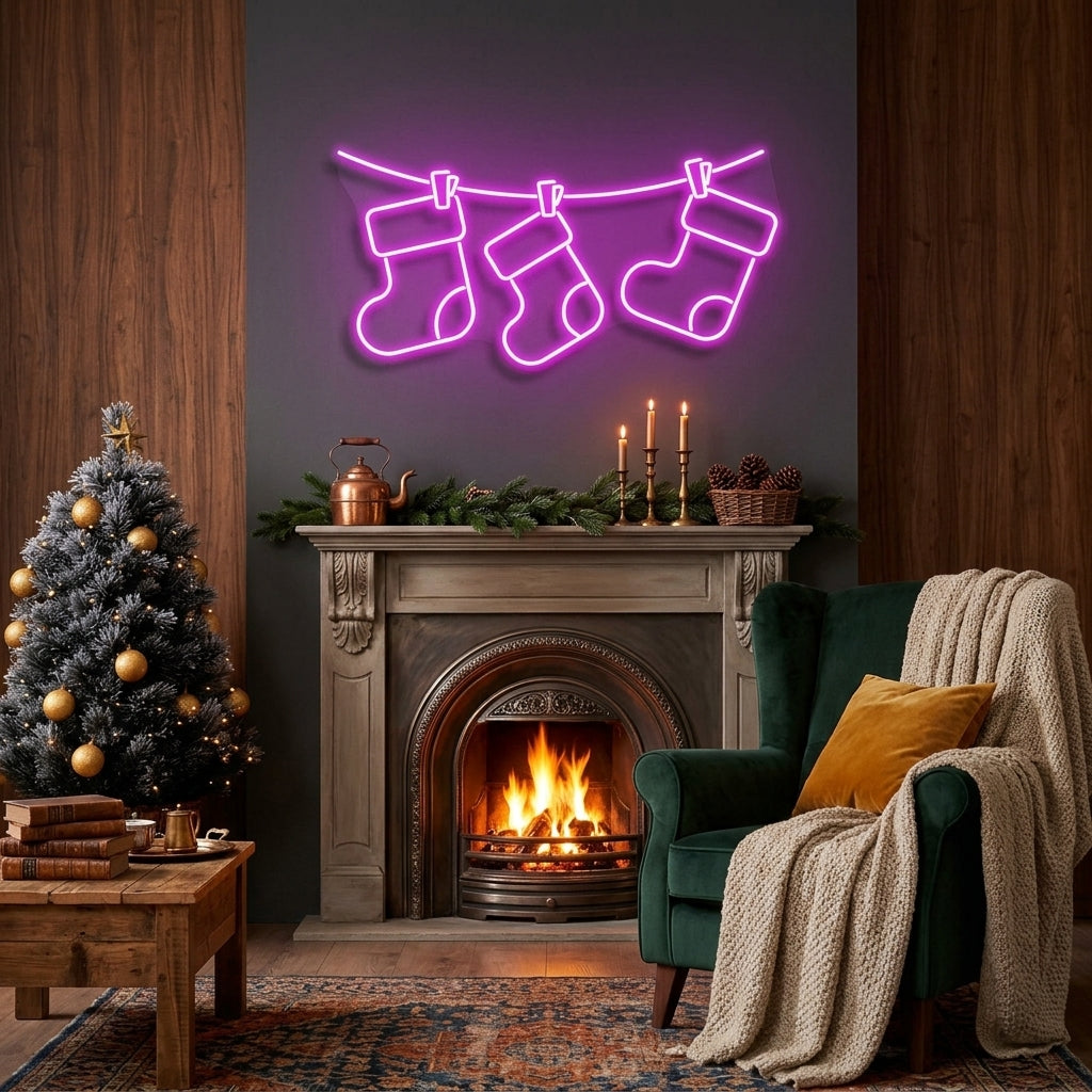 Christmas Socks Neon Sign