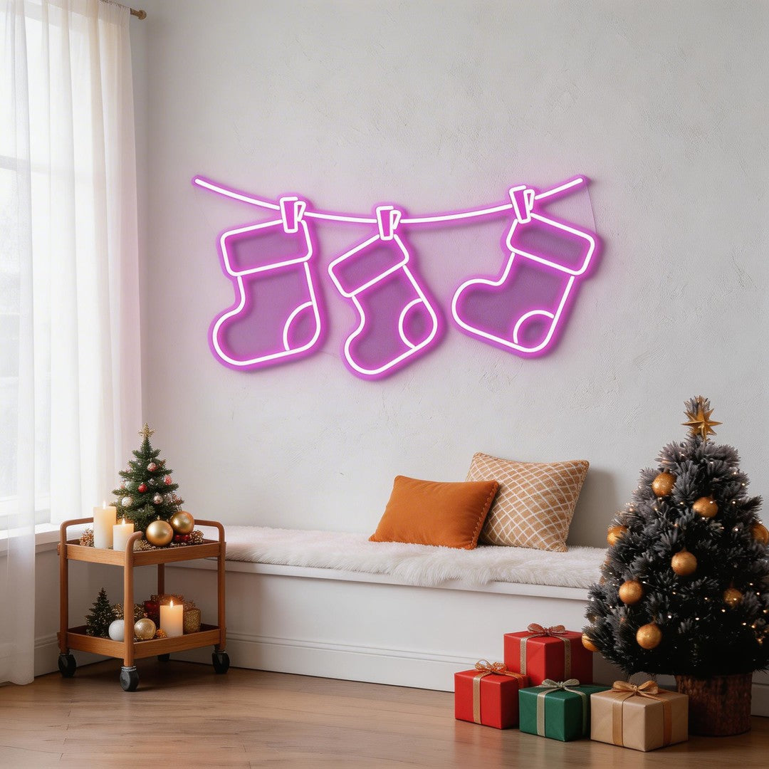 Christmas Socks Neon Sign