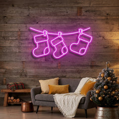 Christmas Socks Neon Sign