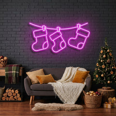 Christmas Socks Neon Sign
