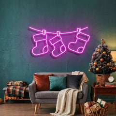 Christmas Socks Neon Sign