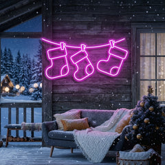 Christmas Socks Neon Sign