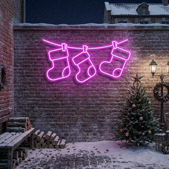 Christmas Socks Neon Sign