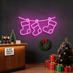 Christmas Socks Neon Sign