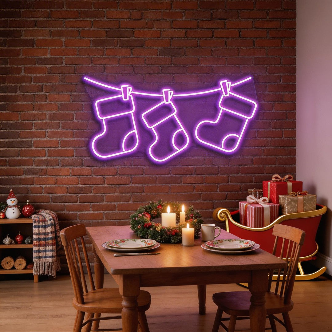 Christmas Socks Neon Sign
