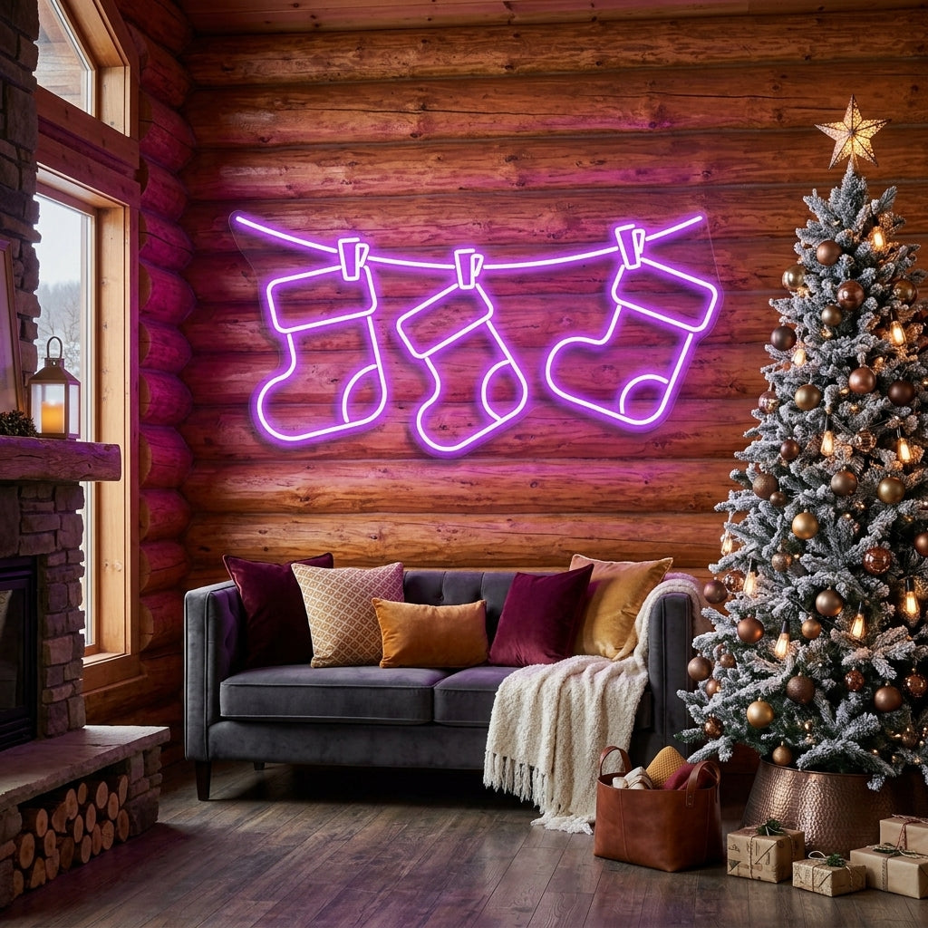 Christmas Socks Neon Sign