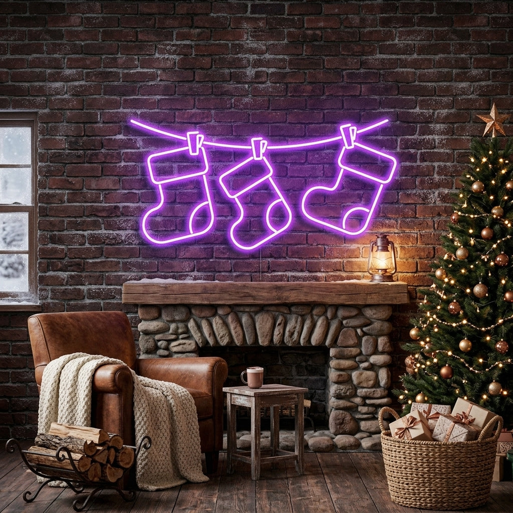 Christmas Socks Neon Sign