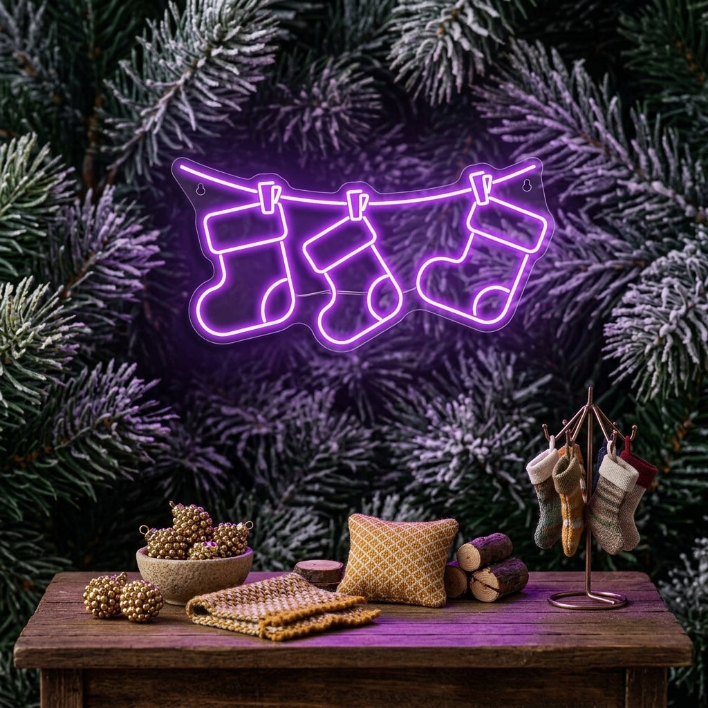 Christmas Socks Neon Sign