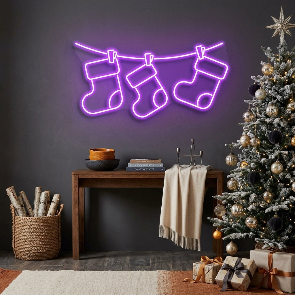 Christmas Socks Neon Sign