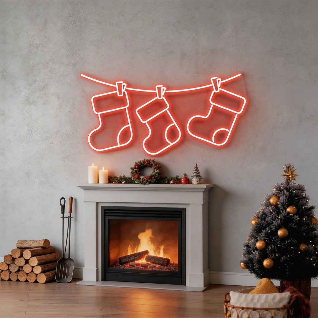 Christmas Socks Neon Sign