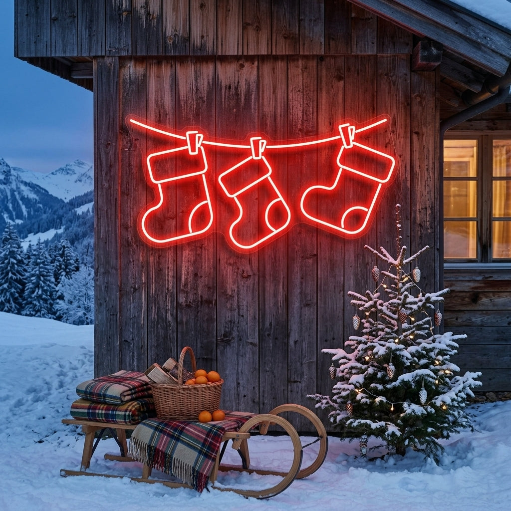 Christmas Socks Neon Sign