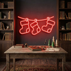 Christmas Socks Neon Sign