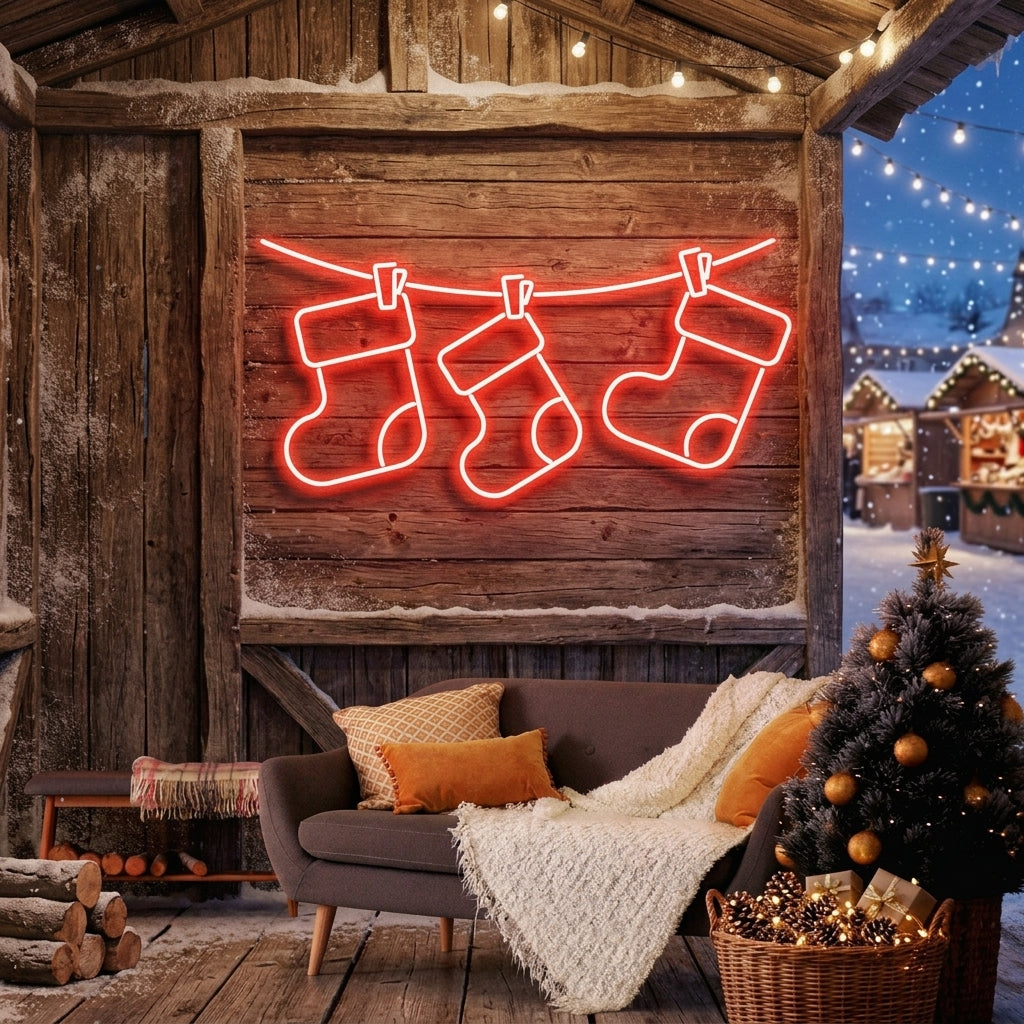 Christmas Socks Neon Sign