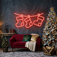 Christmas Socks Neon Sign