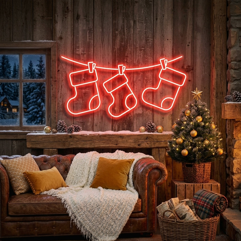 Christmas Socks Neon Sign