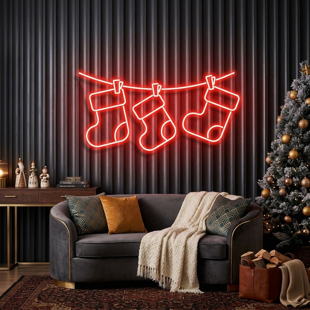 Christmas Socks Neon Sign