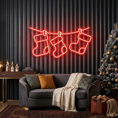 Christmas Socks Neon Sign