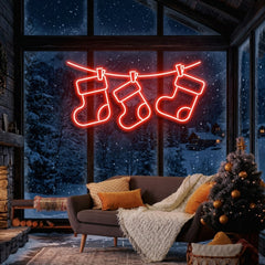 Christmas Socks Neon Sign