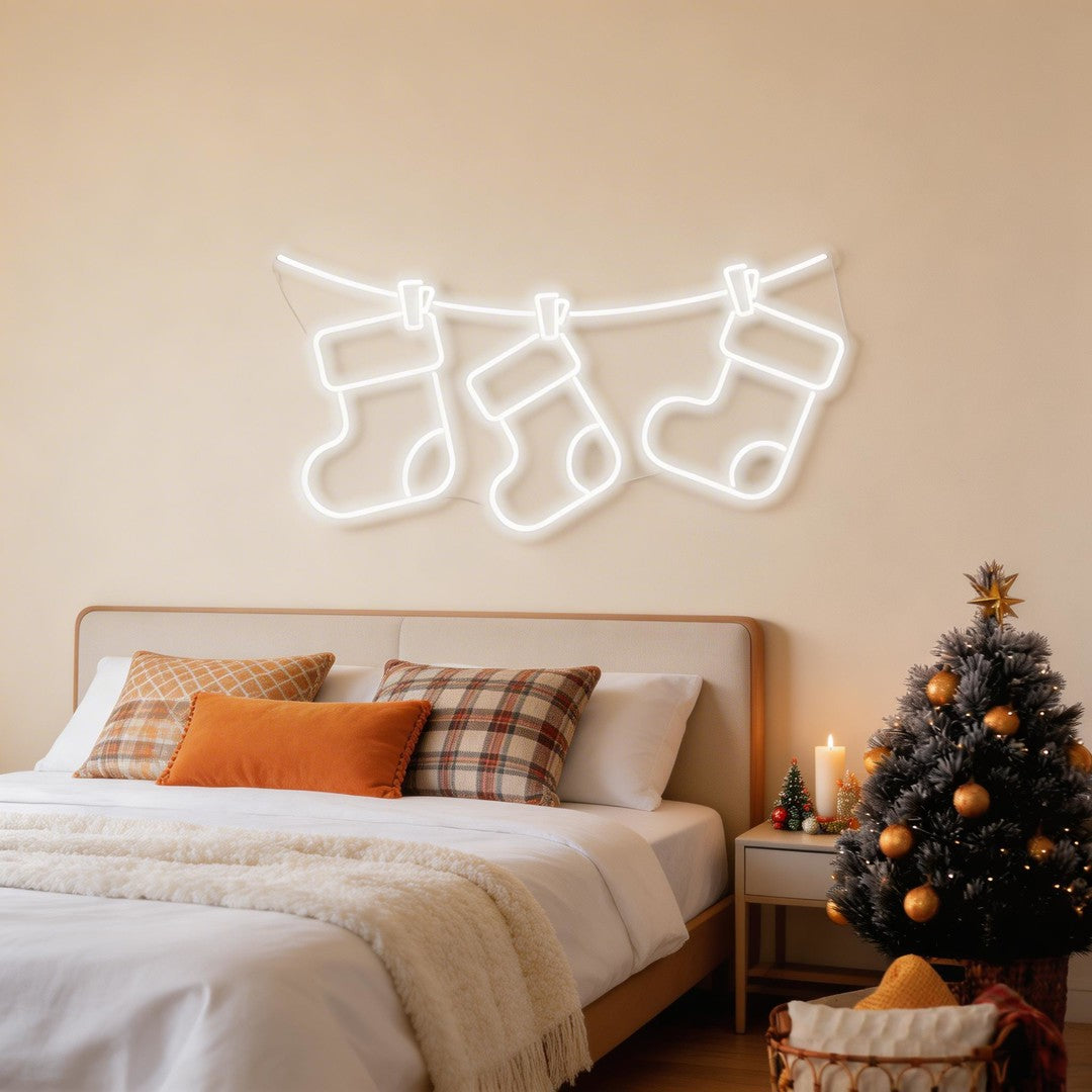 Christmas Socks Neon Sign