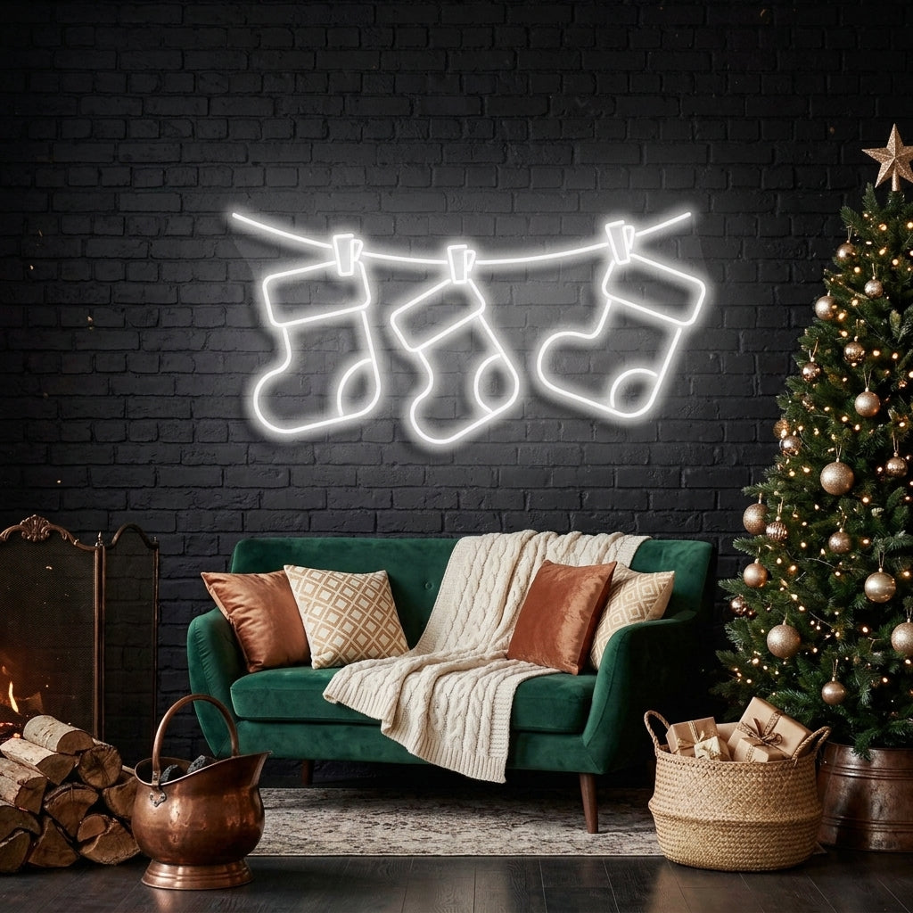 Christmas Socks Neon Sign