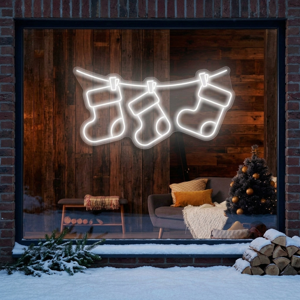 Christmas Socks Neon Sign