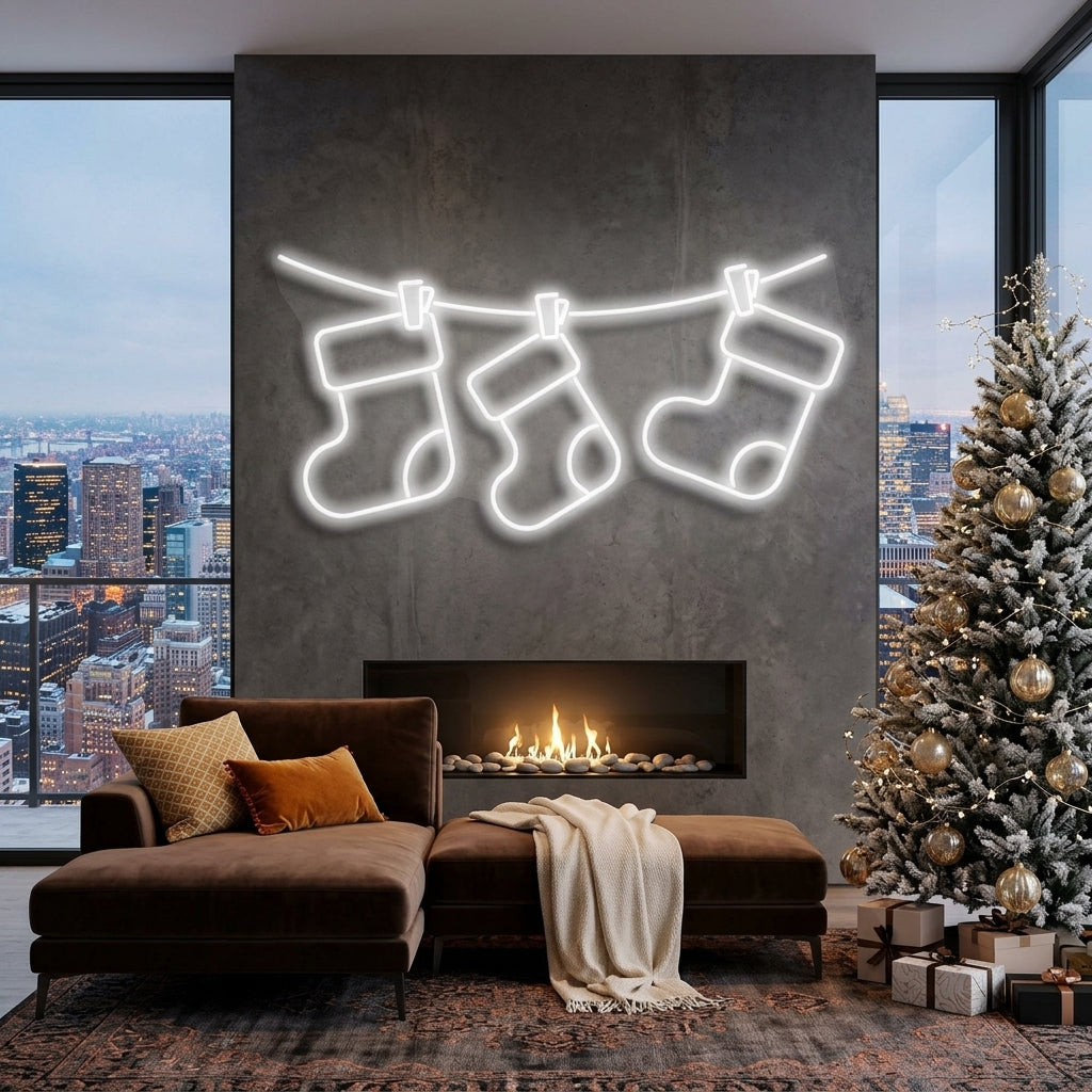 Christmas Socks Neon Sign