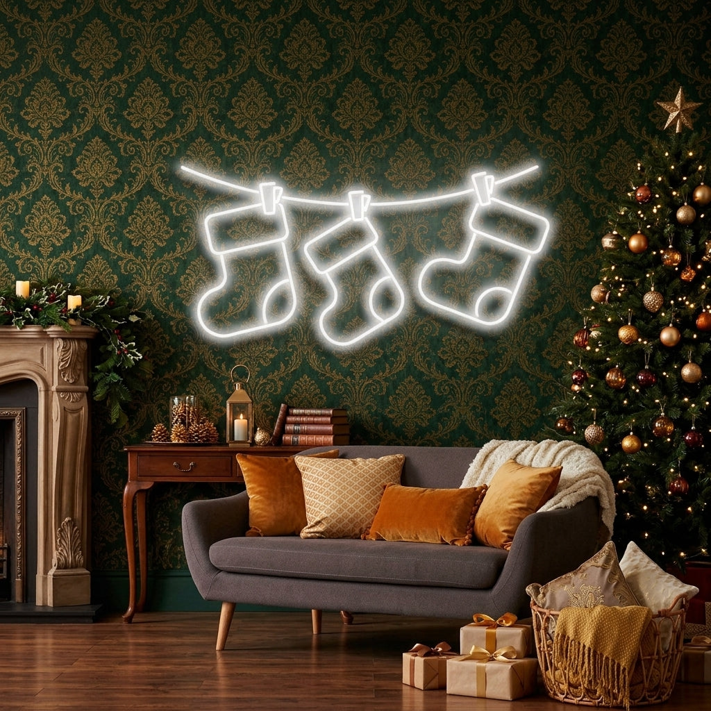 Christmas Socks Neon Sign