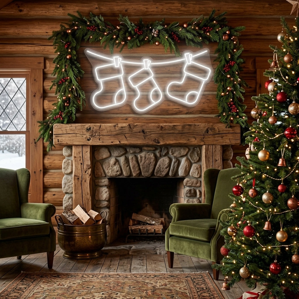 Christmas Socks Neon Sign