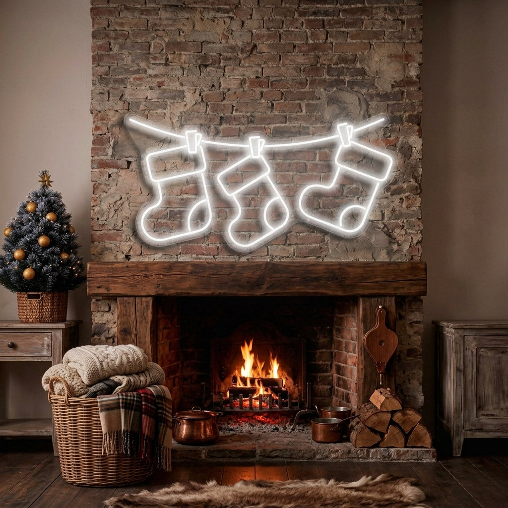 Christmas Socks Neon Sign