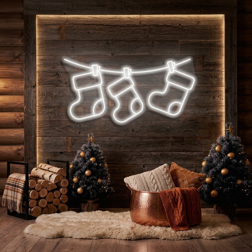Christmas Socks Neon Sign