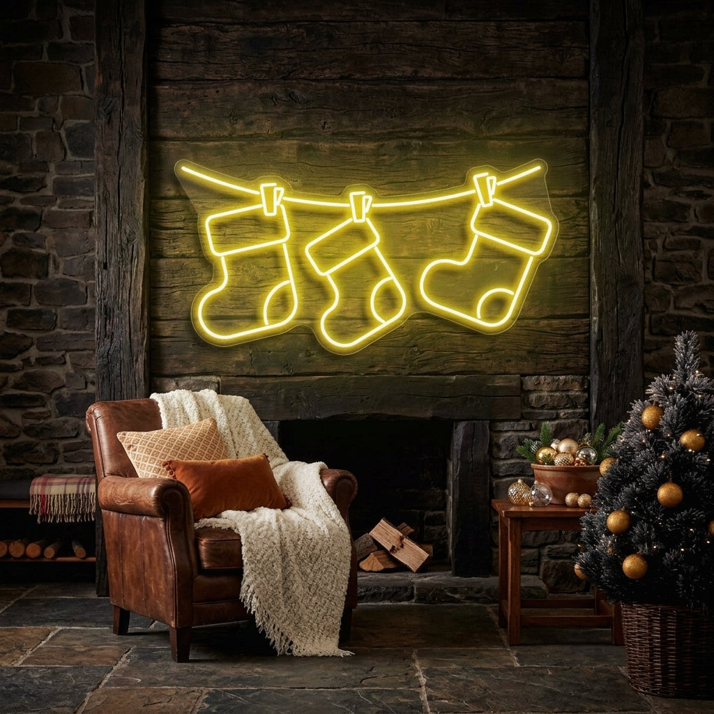 Christmas Socks Neon Sign