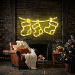Christmas Socks Neon Sign