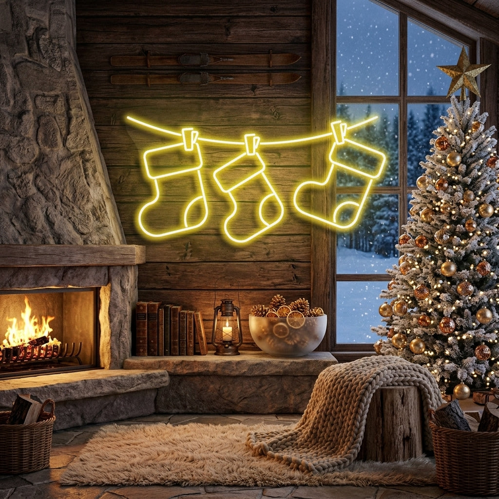 Christmas Socks Neon Sign