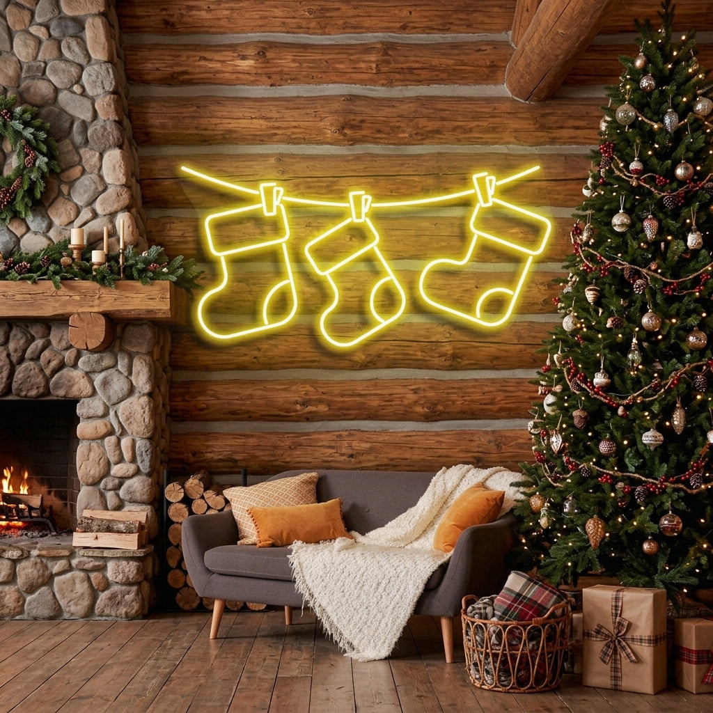 Christmas Socks Neon Sign