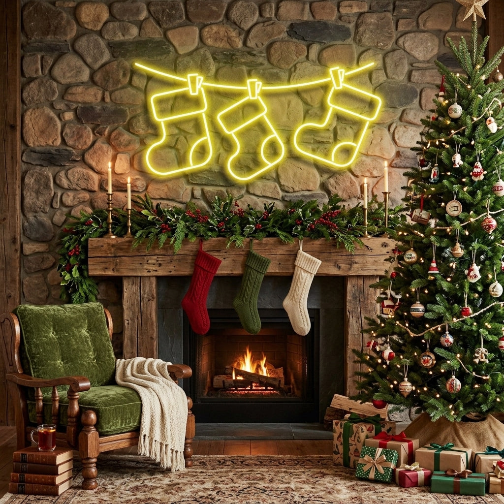 Christmas Socks Neon Sign