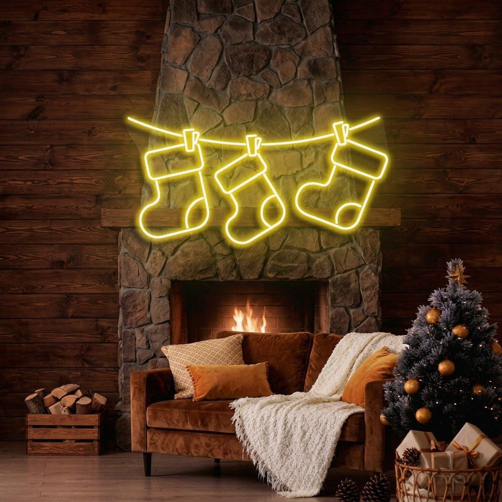 Christmas Socks Neon Sign