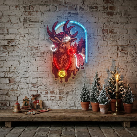 Christmas Deer LED Neon Sign Light Pop Art